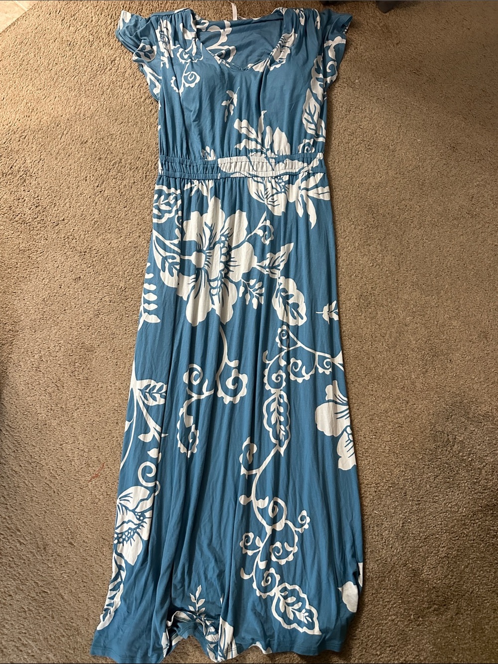 Blue & White Soma Floral Maxi Dress - Casual Women's Summer Dress